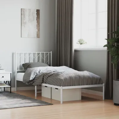 Obrázok produktu pre Maison Exclusive - Rám postele s čelom z bieleho kovu 90x190 cm