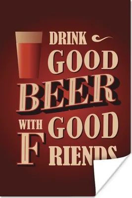 Produktbild von MuchoWow® Poster Mancave - Bier - Vintage - Freunde 80x120 cm - Papierdruck