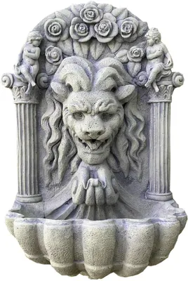 Produktbild von Casa Padrino Barock Wandbrunnen Löwe Antik Grau 97 cm - Schwere Ausführung - Antik Stil Löwenkopf Brunnen