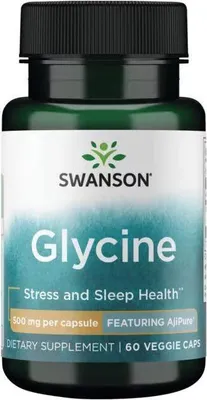 Produktbild von Glycin - mit AjiPure 500 mg 60 Veggie-Kapseln Swanson Health Products