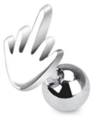 Produktbild von Tragus Helix Cartilage Ohrring „Mittelfinger / Stinkefinger“