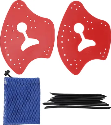 Produktbild von 1 Paar Handpaddel für Schwimmpp Silikon Verstellbares Flossen Flipper Flachpaddel Schwimmtraining Hilfsmittel Frauen Frauen rot l
