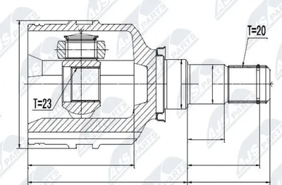 Produktbild von NTY Gelenksatz Antriebswelle Vorne Links für TOYOTA AVENSIS Kombi (T25) NPW-TY-059