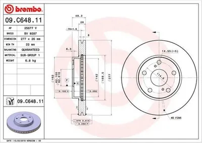 Produktbild von Bremsscheibe BREMBO 09.C648.11