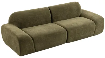Produktbild von HOMCOM 3-Sitzer-Sofa, 244 cm Cloud-Sofa mit Chenille-Optik, Dunkelgrün