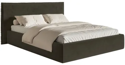 Produktbild von Selsey Softie – Polsterbett 140×200 mit Bettkasten und Lattenrost, Velours, dunkelgrün