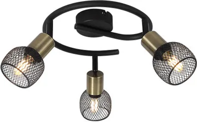 Produktbild von Globo Lighting Strahler Metall schwarz matt, Schirme aus Metallgeflecht, ø: 460mm, H: 110mm, exkl. 3x E14 40W 230V