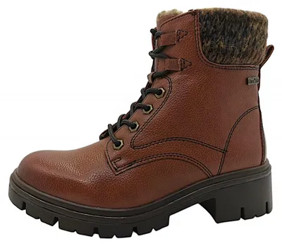 Zdjęcie produktu dla Jana - damskie buty, botki, sznurowane, brązowe, do codziennego użytku