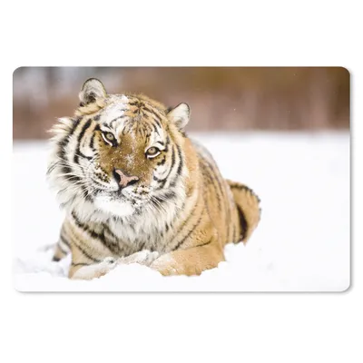 Produktbild von MuchoWow® Mauspad Mousepad Tiger - Schnee - Weiß 27x18 cm - Mousepads - Maus Mat - Pad - Mausunterlage - Büroartikel - Desk Matten