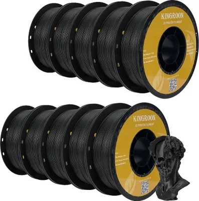 Image de Filament pour imprimante 3D, bobine de 10 kg, diamètre 1,75 mm, PLA 10 kg noir
