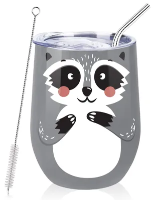 Immagine prodotto di Bicchiere termico a doppia parete - In acciaio inossidabile - Antiscivolo - Portatile - Perfetto come regalo - Adatto per uso interno ed esterno - Boccale per vino