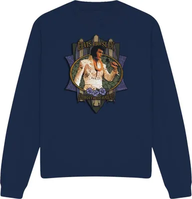 Produktbild von Elvis Presley - "Aloha From Hawaii" Sweatshirt für Herren/Damen Uni TV32310 (L) (Marine)