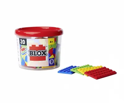 Produktbild von Simba Konstruktionsspielzeug Bausteine Blox 20 Platten je 4 in rot, blau, gelb, grün 104114559