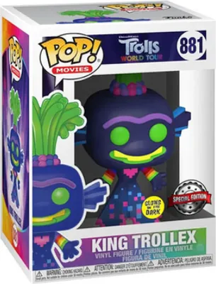 Image de Figurine Funko POP Trolls 881 King Trollex glow Special Edition