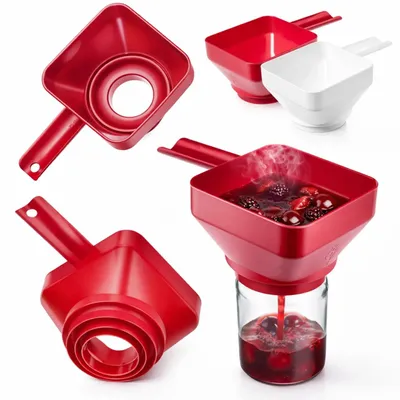 Obrázek produktu pro Nádoba na plnění sklenic – kuchyňský trychtýř – pro otvory 5,2–8,5 cm – vhodný pro styk s potravinami (FCM) – univerzální – 1 ks