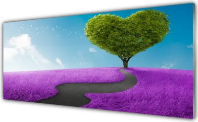 Produktbild von Acrylglasbilder 125x50 Wandbild Druck Wiese Fußpfad Baum Natur