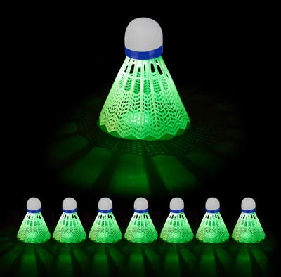 Produktbild von relaxdays hand shuttlecock bílá, zelená , 8 ks.