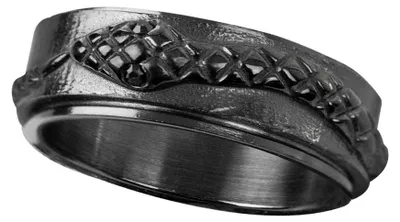 Produktbild von Spinning Ring „Schlange“: Schwarzer Drehring aus Edelstahl 59 (18.8 mm Ø)