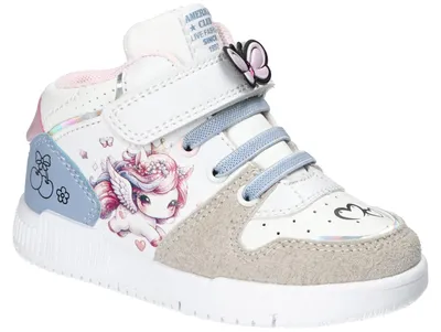 Produktbild von American Club ES209, Kinderschuhe Klettverschluss Leder-Einlegesohle rutschhemmend bequem, Weiß/Blau 26