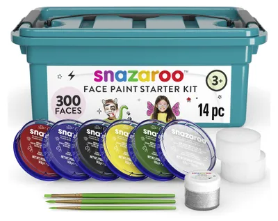 Produktbild von Snazaroo Mini Starter Kit, Schwarz, Blau, Grün, Rot, Weiß, Gelb, Hart, Erwachsene & Kinder, CE, 6 Stück(e), Kunststoff-Box