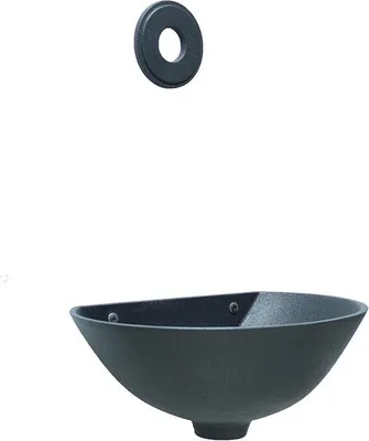 Produktbild von Famanu Wandbrunnen aus Gussaluminium grau für Garten und Balkon mit glatter Rosette