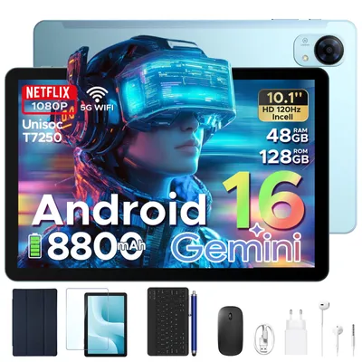 Produktbild von POCKAM P10 PRO 48(8+40)GB+128GB, 10 Zoll, Android 16, 8800mAh, mit Tastatur/Maus/Stift/Hülle usw, BT5.0, 5G WiFi, Gemini AI, 3.5mm Kopfhöreranschluss