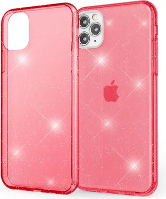 Produktbild von NALIA Glitzer Handy Hülle für iPhone 11 Pro Max, Schutz Case Cover Tasche Bumper Rot