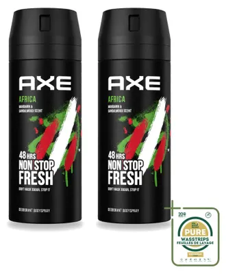 Imagen del producto de 2 unidades de aerosol corporal Axe Africa - 150 ml - Paquete ahorro