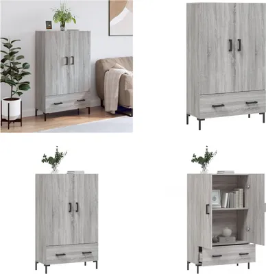Produktbild von vidaXL Highboard Grau Sonoma 69,5x31x115 cm Holzwerkstoff - Highboard - Highboards - Sideboard - Schrank