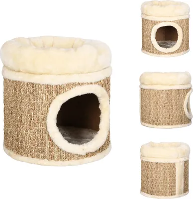 Zdjęcie produktu dla vidaXL Domek dla kota z legowiskiem z trawy morskiej 33 cm - Drapaki