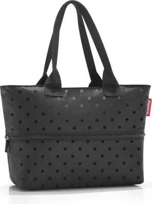 Produktbild von reisenthel shopper e1, Einkaufstasche, Tragetasche, Tasche, Glossy Dots Black, 12 L, RJ7075