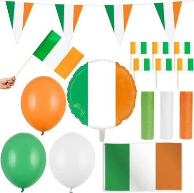 Produktbild von Irland Party Deko Set 96 tlg. Partyset Partydeko Fussball EM WM St Patrick's Day