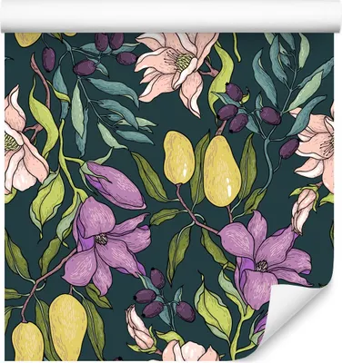 Produktbild von 10m VLIES TAPETE Rolle Natur Blumen Exotisch Früchte Obst Flora Muster XXL
