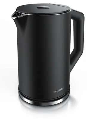 Immagine prodotto di Bollitore Arendo con impostazione della temperatura 40 - 100 °C, acciaio inox, display LED, 1,5L, 2200W, design a doppia parete, senza BPA, nero