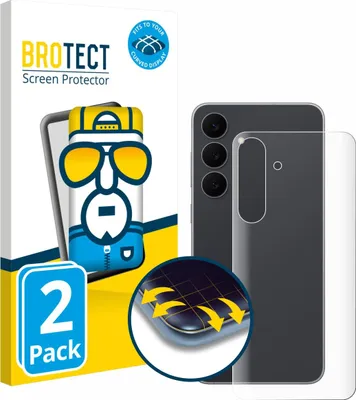 Produktbild von 2x BROTECT Fullscreen Schutzfolie für Samsung Galaxy S25 FE Enterprise Edition (Rückseite) Displayschutz Folie Fullcover Klar Transparent