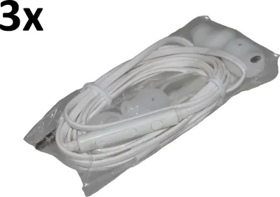 Produktbild von 3x Kopfhörer für Original Samsung Galaxy S5 neo SM-G903F weiß In-Ear earphone Headset Ohrhörer 3,5mm Stereo Sound 920 + Hakai Pad