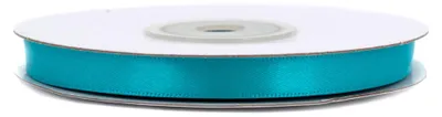 6mm breites, 20m langes, doppelseitig glänzendes türkisblaues Satinband auf Rolle. Perfekt für Bastelprojekte und Geschenkverpackungen