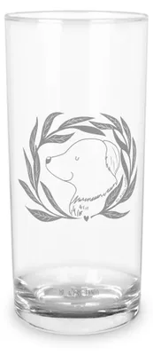 Produktbild von Mr. & Mrs. Panda Glas Hund Blumen 400 ml - Transparent - Geschenk, Cocktailglas, Trinkbecher, Ranke, Trinkglas, Niedlich, Sprüche, Wasserglas, Hundeliebe, Tumbler, Hunde
