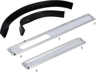 Image de Set : bandes abrasives droite + gauche, aluminium avec tuyauterie et rivets - pour Simson KR51 Schwalbe