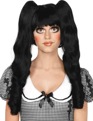 Produktbild von Puppe Perücke schwarz