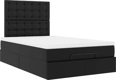 Immagine prodotto di Struttura Letto Pouf con Materasso Nero 120x200 cm Pelle finta
