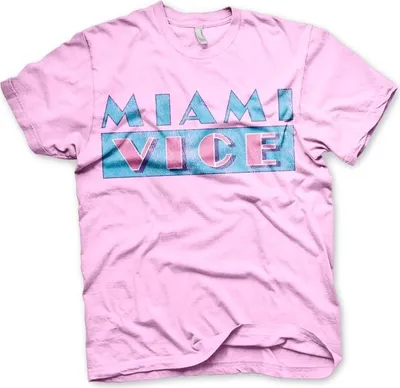 Produktbild von Miami Vice Distressed Logo T-Shirt - Large - Pink