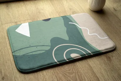 Produktbild von Badteppich Saugfähige - Badezimmer Teppich - Rutschfester Badvorleger Badematte - 75x45 cm - Geometrische Muster