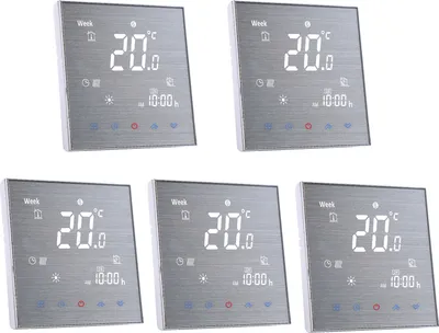 Obrázek produktu pro 5X BTH-2000L-GA Digitální pokojový termostat s LCD displejem pro 5A termostat pro vodní vytápění s podlahovým vytápěním, regulátor teploty Nástěnný termostat Vnitřní teploměr