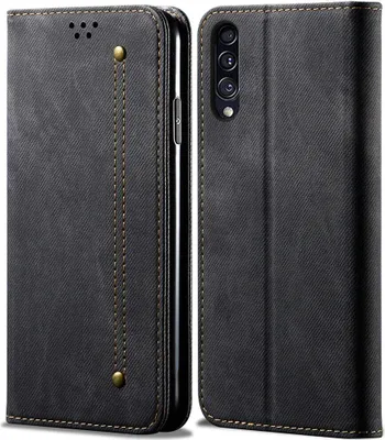 Image de Galaxy A50 Case, étui portefeuille en cuir avec fermeture magnétique et fonction stand pour Samsung Galaxy A50 / A50S / A30S noir