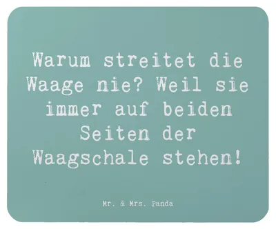 Produktbild von Mr. & Mrs. Panda Mousepad Spruch Waage Harmonie - Meeresbrise - Geschenk, Mouse Pad, Wortspiel, mauspad pc, laptop, Geschenke Astrologie, Sternzeichen, Diplomatie