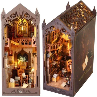 Produktbild von Buchnische – DIY-Bausatz für eine 3D-Buchstütze – Magische Buchhandlungs-Buchnische – 11 x 18 x 26 cm