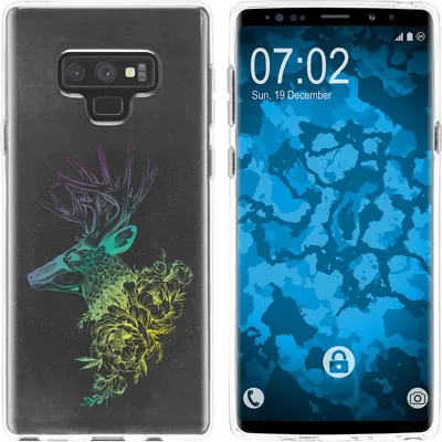 Produktbild von PhoneNatic Case kompatibel mit Samsung Galaxy Note 9 Silikon-Hülle Floral Hirsch M7-4