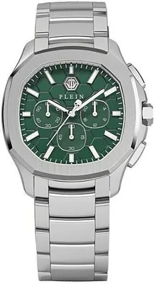 Produktbild von Philipp Plein PWSAA0223 $PECTRE CHRONO grün silber Edelstahl Herren Uhr NEU
