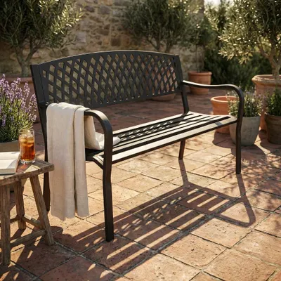 Immagine prodotto di Milani Home - panca da giardino, 2 posti, Amado, in acciaio, antracite
